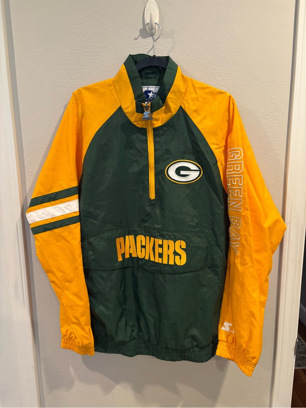 Starter Green Bay Packers Pullover Windbreaker Jacket Men’s Size Medium NWOT